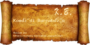 Komádi Barnabás névjegykártya