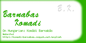 barnabas komadi business card