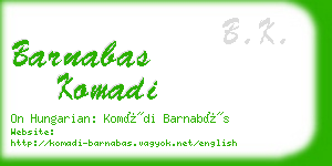 barnabas komadi business card